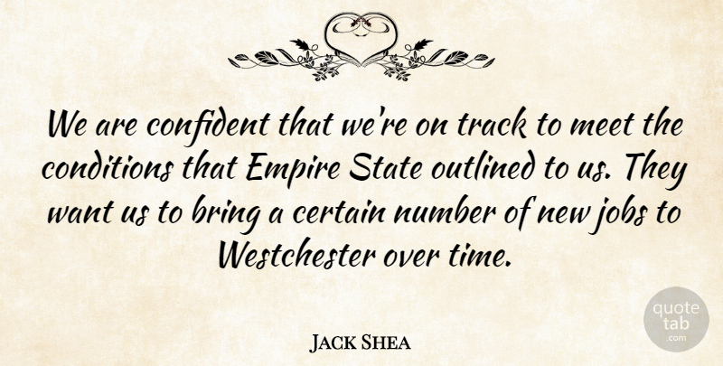 Jack Shea Quote About Bring, Certain, Conditions, Confident, Empire: We Are Confident That Were...