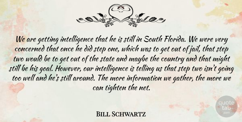 Bill Schwartz Quote About Concerned, Country, Information, Intelligence, Maybe: We Are Getting Intelligence That...
