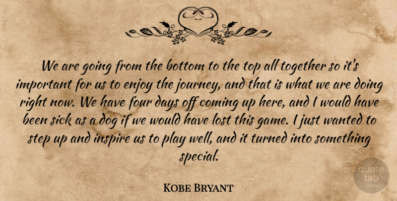Kobe Bryant Quote About Bottom, Coming, Days, Dog, Enjoy: We Are Going From The...
