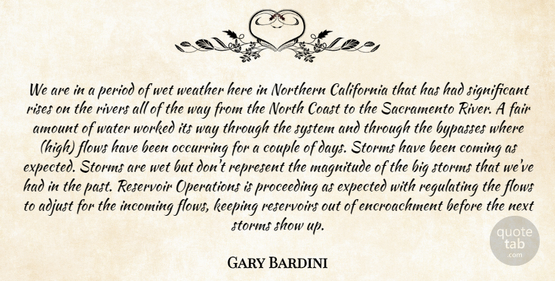 Gary Bardini Quote About Adjust, Amount, California, Coast, Coming: We Are In A Period...