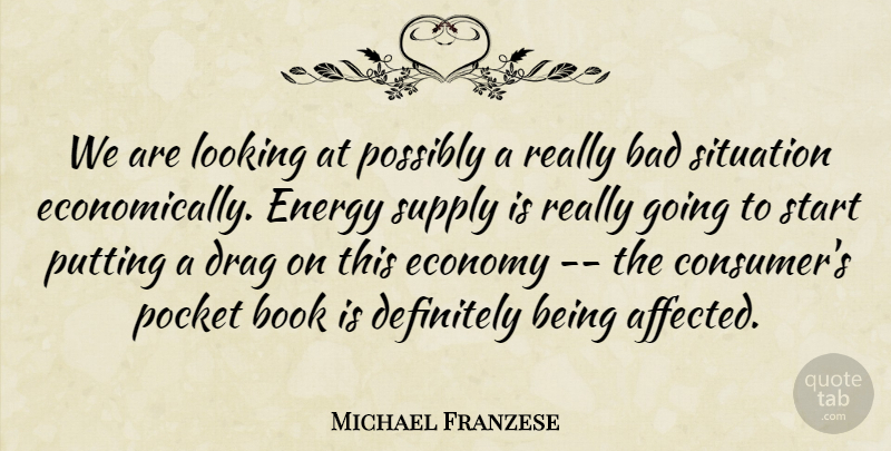 Michael Franzese Quote About Bad, Book, Definitely, Drag, Economy: We Are Looking At Possibly...