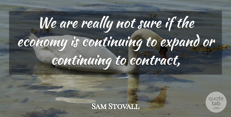 Sam Stovall Quote About Continuing, Economy, Expand, Sure: We Are Really Not Sure...