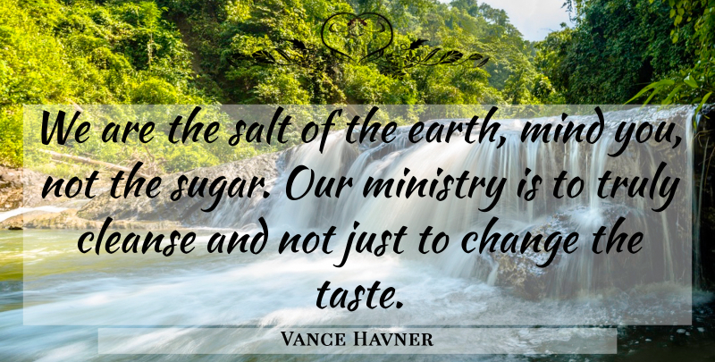 Vance Havner Quote About Mind, Earth, Sugar: We Are The Salt Of...