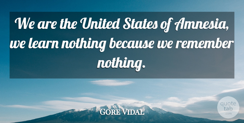 Gore Vidal Quote About Politics, United States, Remember: We Are The United States...