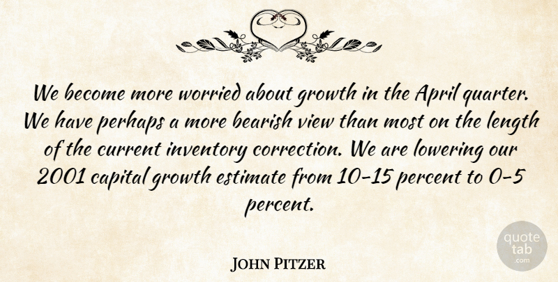 John Pitzer Quote About April, Capital, Current, Estimate, Growth: We Become More Worried About...
