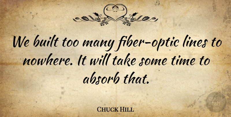 Chuck Hill Quote About Absorb, Built, Lines, Time: We Built Too Many Fiber...