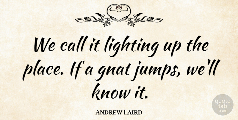 Andrew Laird Quote About Call, Lighting: We Call It Lighting Up...
