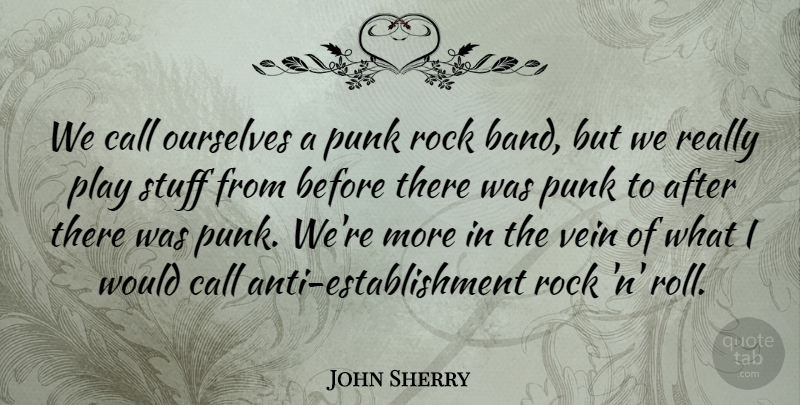 John Sherry Quote About Call, Ourselves, Punk, Rock, Stuff: We Call Ourselves A Punk...