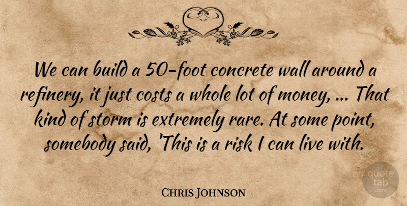 Chris Johnson Quote About Build, Concrete, Costs, Extremely, Risk: We Can Build A 50...