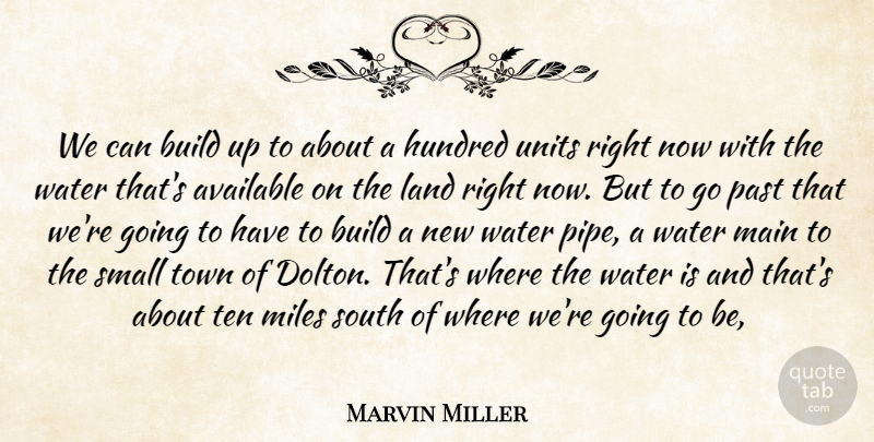 Marvin Miller Quote About Available, Build, Hundred, Land, Main: We Can Build Up To...