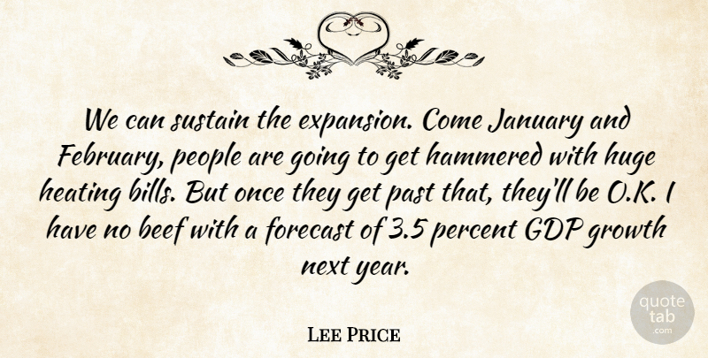 Lee Price Quote About Beef, Forecast, Growth, Hammered, Huge: We Can Sustain The Expansion...