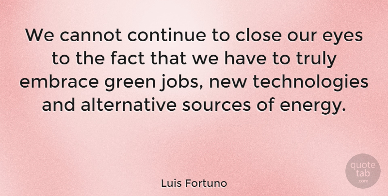 Luis Fortuno Quote About Jobs, Eye, Technology: We Cannot Continue To Close...