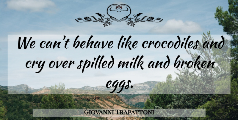 Giovanni Trapattoni Quote About Eggs, Broken, Milk: We Cant Behave Like Crocodiles...