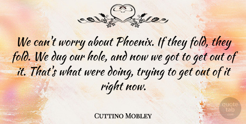 Cuttino Mobley Quote About Dug, Trying, Worry: We Cant Worry About Phoenix...