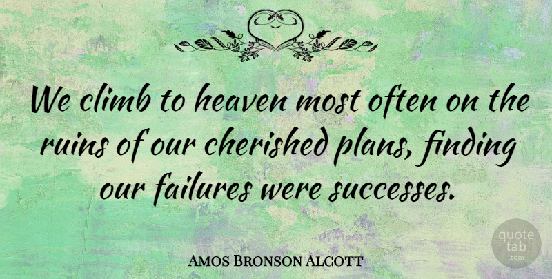 Amos Bronson Alcott Quote About Success, Failure, Heaven: We Climb To Heaven Most...