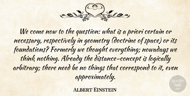 Albert Einstein Quote About Distance, Thinking, Space: We Come Now To The...