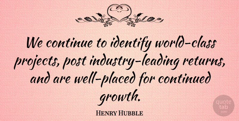 Henry Hubble Quote About Continue, Continued, Identify, Post: We Continue To Identify World...