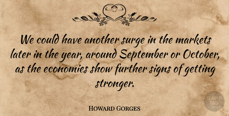 Howard Gorges Quote About Economies, Further, Later, Markets, September: We Could Have Another Surge...