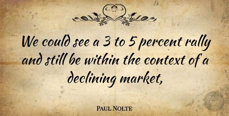 Paul Nolte Quote About Context, Declining, Percent, Rally, Within: We Could See A 3...