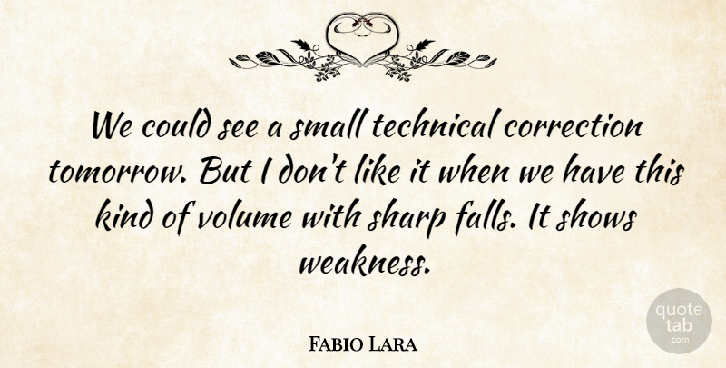 Fabio Lara Quote About Correction, Sharp, Shows, Small, Technical: We Could See A Small...