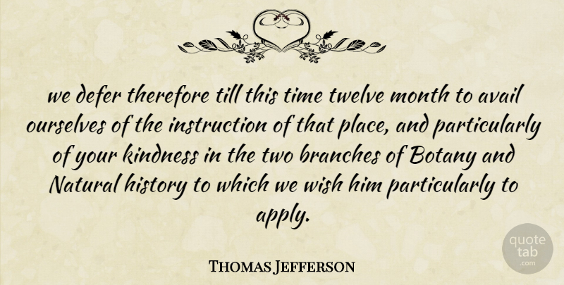 Thomas Jefferson Quote About Kindness, Educational, Two: We Defer Therefore Till This...