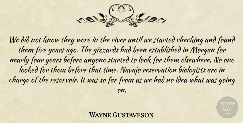 Wayne Gustaveson Quote About Anyone, Biologists, Charge, Checking, Far: We Did Not Know They...