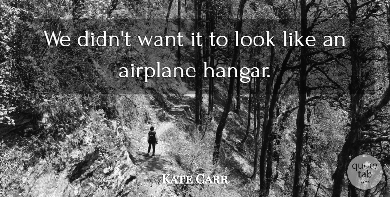 Kate Carr Quote About Airplane: We Didnt Want It To...