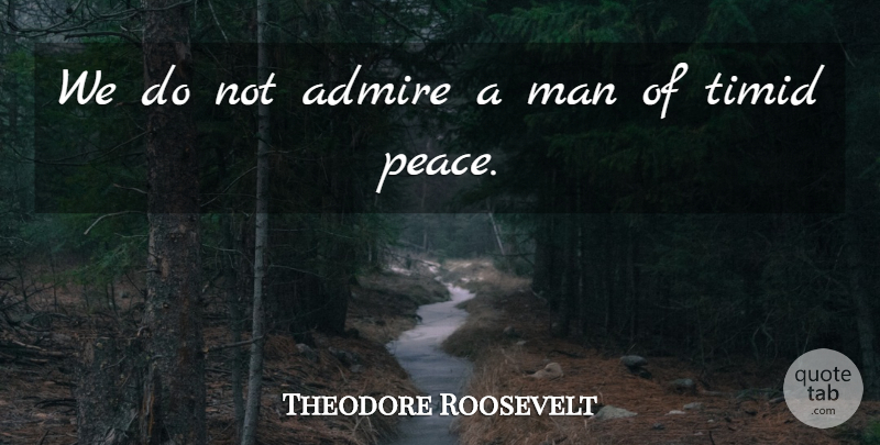 Theodore Roosevelt Quote About Men, Admire: We Do Not Admire A...