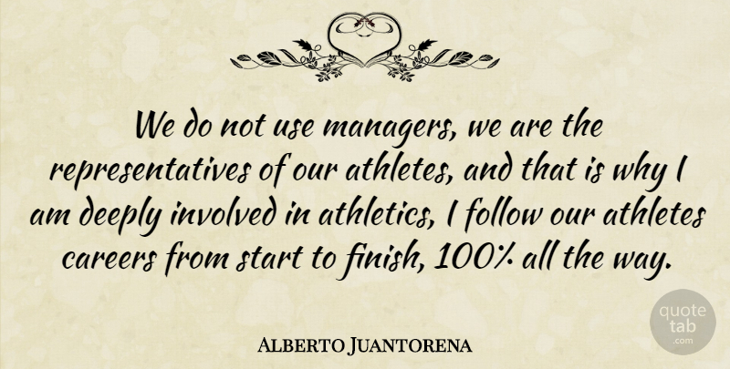 Alberto Juantorena Quote About Athletes, Careers, Deeply, Involved: We Do Not Use Managers...