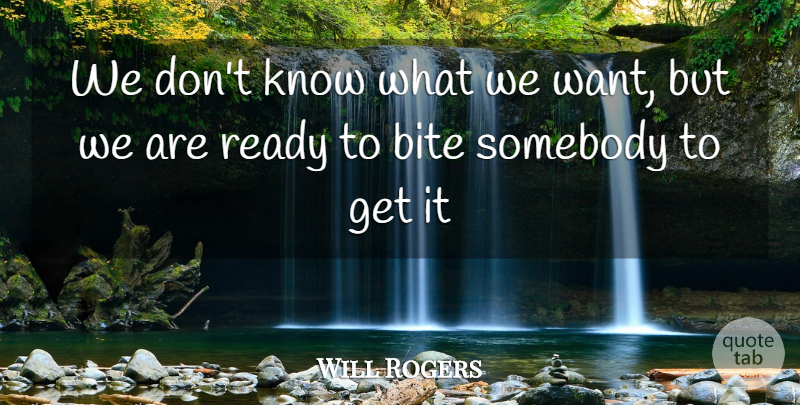 Will Rogers Quote About Inspiration, Want, Ready: We Dont Know What We...