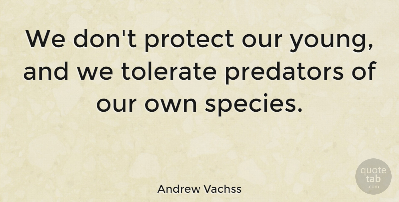 Andrew Vachss Quote About American Author, Predators: We Dont Protect Our Young...