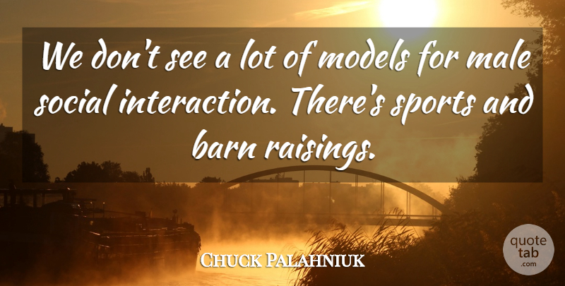 Chuck Palahniuk Quote About Male, Models, Sports: We Dont See A Lot...