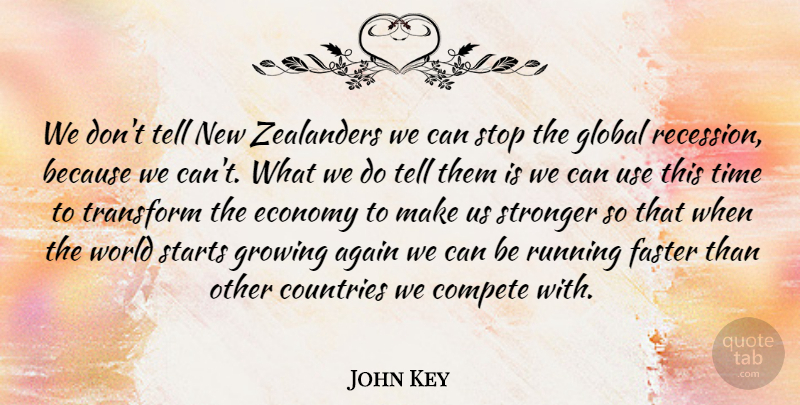 John Key Quote About Again, Compete, Countries, Economy, Faster: We Dont Tell New Zealanders...