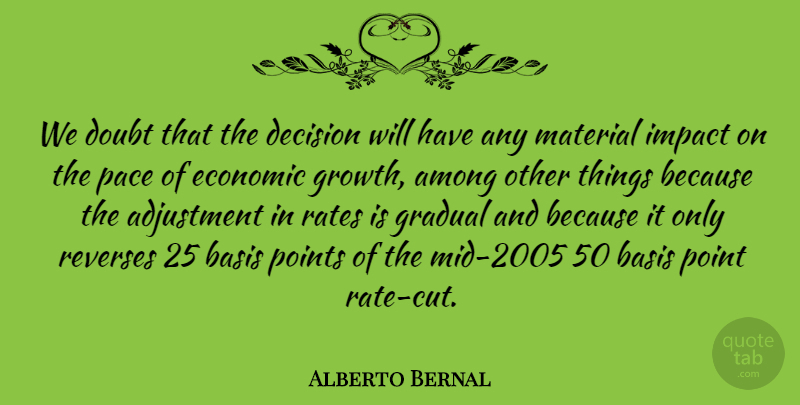 Alberto Bernal Quote About Adjustment, Among, Basis, Decision, Doubt: We Doubt That The Decision...