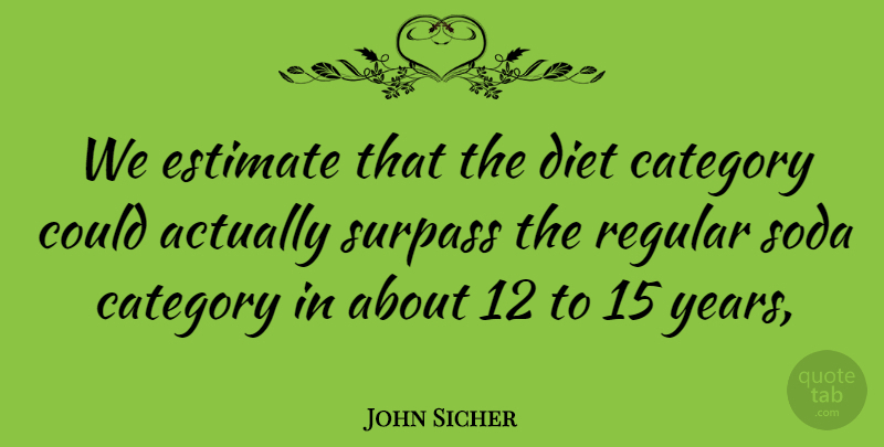 John Sicher Quote About Category, Diet, Estimate, Regular, Soda: We Estimate That The Diet...