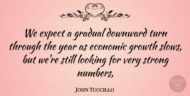 John Tuccillo Quote About Downward, Economic, Expect, Gradual, Growth: We Expect A Gradual Downward...
