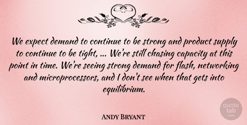 Andy Bryant Quote About Capacity, Chasing, Continue, Demand, Expect: We Expect Demand To Continue...