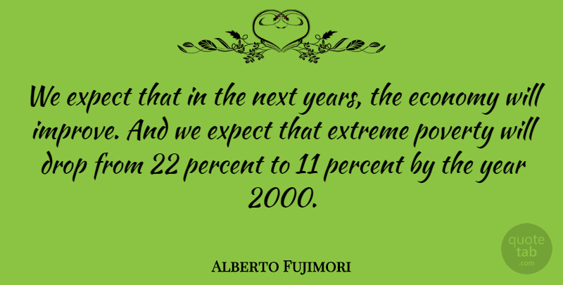 Alberto Fujimori Quote About Drop, Expect, Extreme, Next, Percent: We Expect That In The...