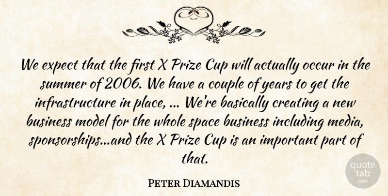Peter Diamandis Quote About Basically, Business, Couple, Creating, Cup: We Expect That The First...