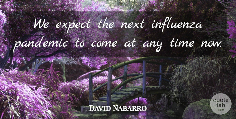 David Nabarro Quote About Expect, Next, Pandemic, Time: We Expect The Next Influenza...