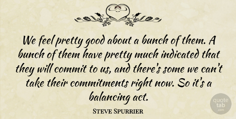 Steve Spurrier Quote About Balancing, Bunch, Commit, Good: We Feel Pretty Good About...
