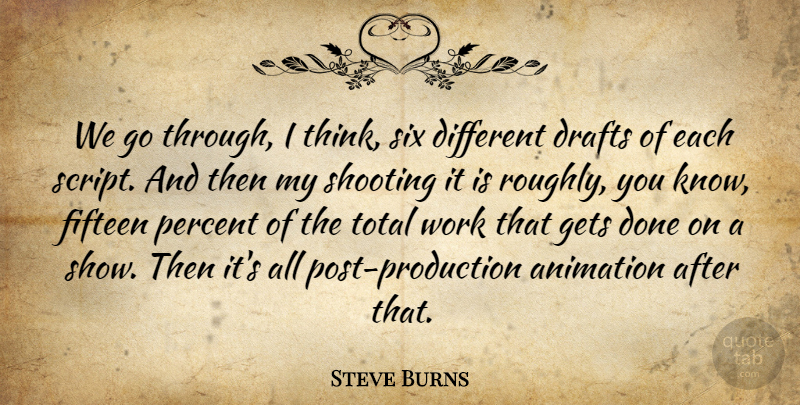 Steve Burns Quote About Thinking, Done, Shooting: We Go Through I Think...