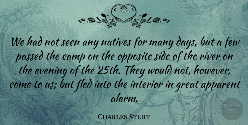 Charles Sturt Quote About Apparent, Camp, Few, Great, Interior: We Had Not Seen Any...