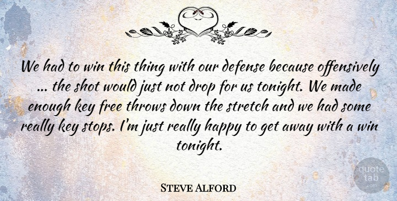 Steve Alford Quote About Defense, Drop, Free, Happy, Key: We Had To Win This...