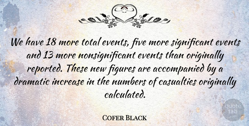 Cofer Black Quote About Casualties, Dramatic, Events, Figures, Five: We Have 18 More Total...