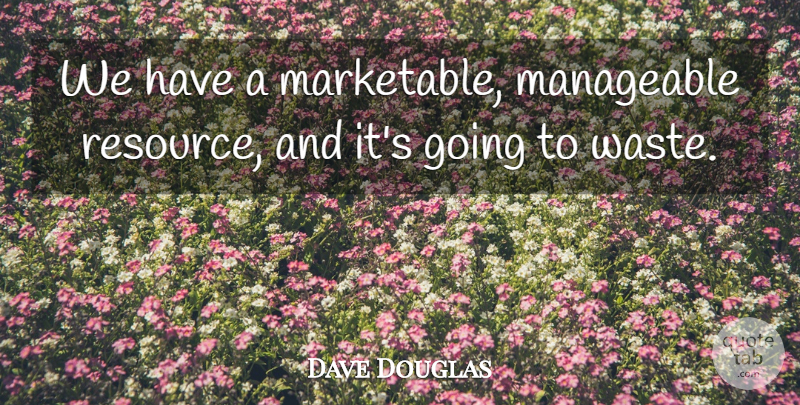 Dave Douglas Quote About Manageable: We Have A Marketable Manageable...