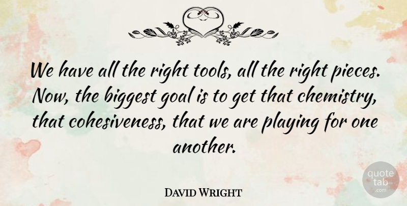 David Wright Quote About Biggest, Goal, Playing: We Have All The Right...