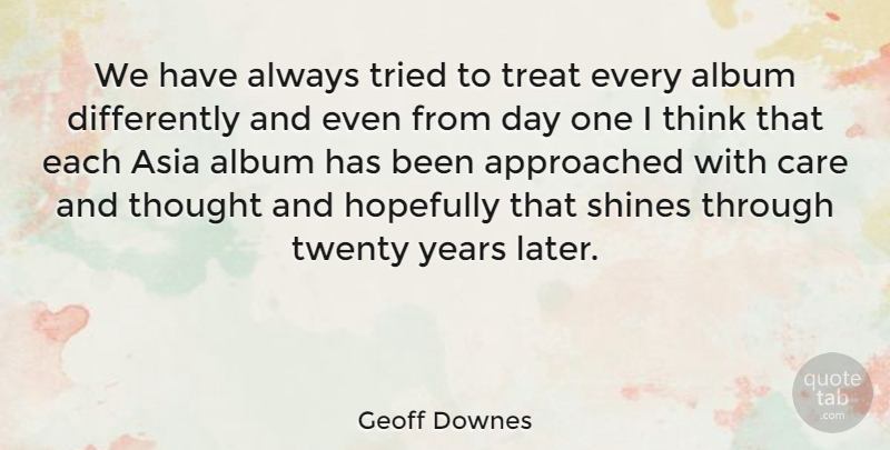 Geoff Downes Quote About Thinking, Years, Shining: We Have Always Tried To...