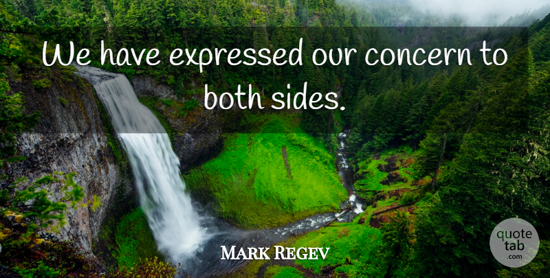 Mark Regev Quote About Both, Concern, Expressed: We Have Expressed Our Concern...