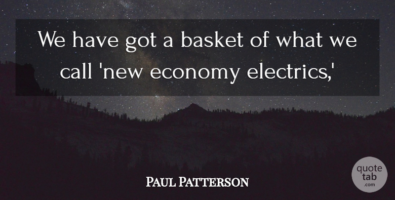 Paul Patterson Quote About Basket, Call, Economy, Economy And Economics: We Have Got A Basket...